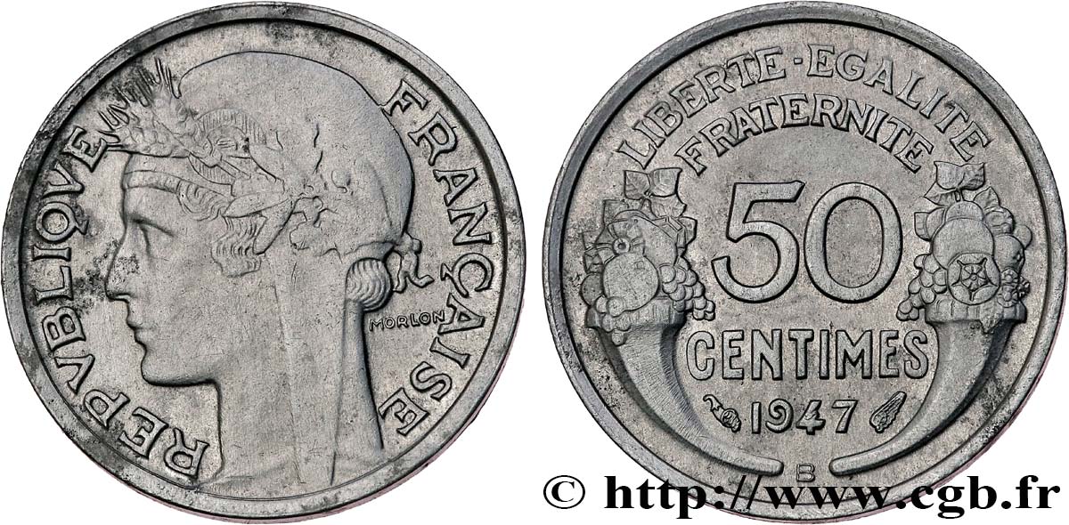 50 centimes Morlon, légère 1947 Beaumont-Le-Roger F.194/11 SUP 