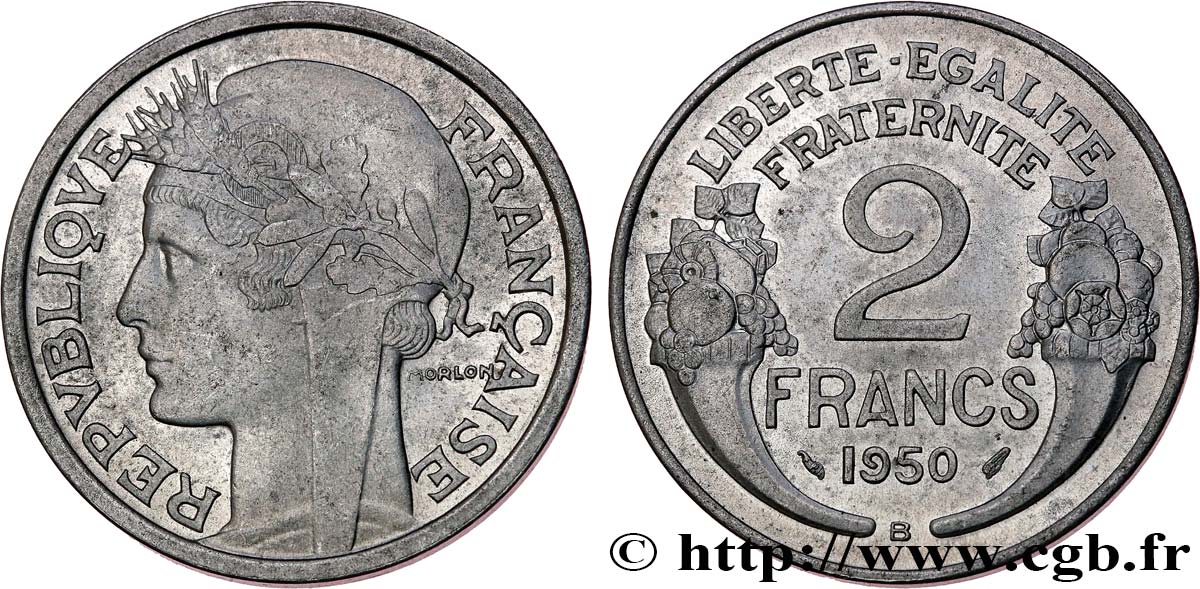 2 francs Morlon, aluminium 1950 Beaumont-Le-Roger F.269/17 SUP62 