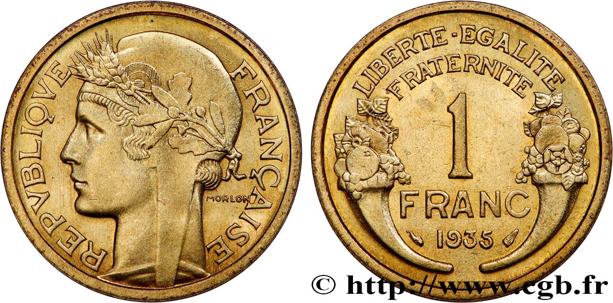 1 franc Morlon 1935  F.219/6 EBC62 