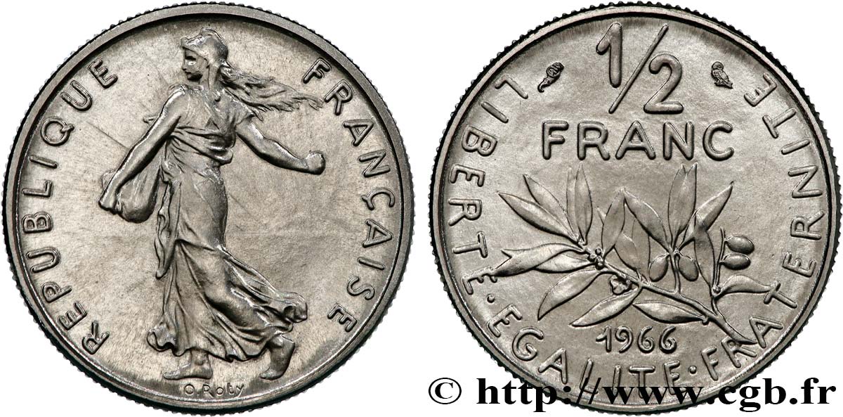 1/2 franc Semeuse 1966 Paris F.198/5 MS 