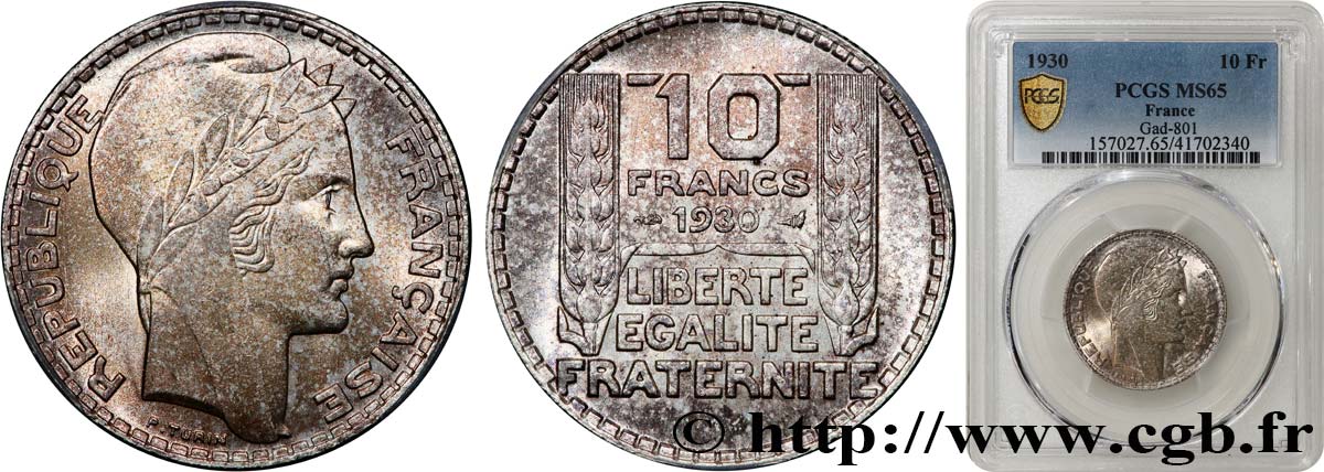 10 francs Turin 1930  F.360/3 FDC65 PCGS