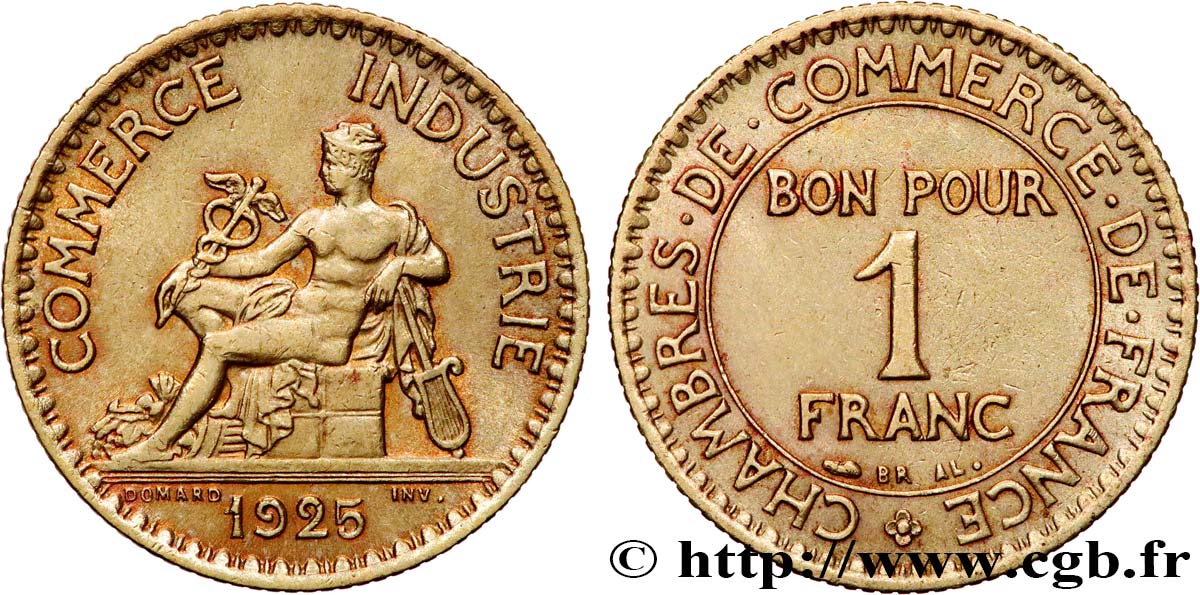 1 franc Chambres de Commerce 1925 Paris F.218/7 TTB+ 