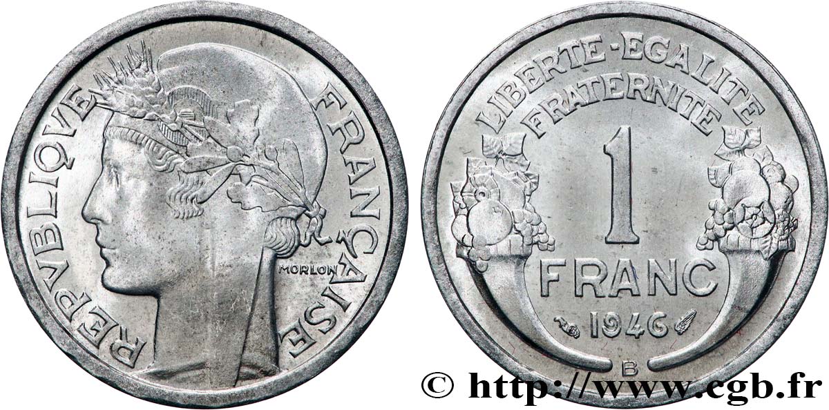 1 franc Morlon, légère 1946 Beaumont-Le-Roger F.221/10 MS65 