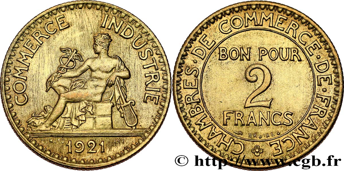 2 francs Chambres de Commerce 1921  F.267/3 MS 