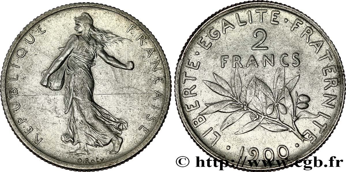 2 francs Semeuse 1900  F.266/4 AU50 
