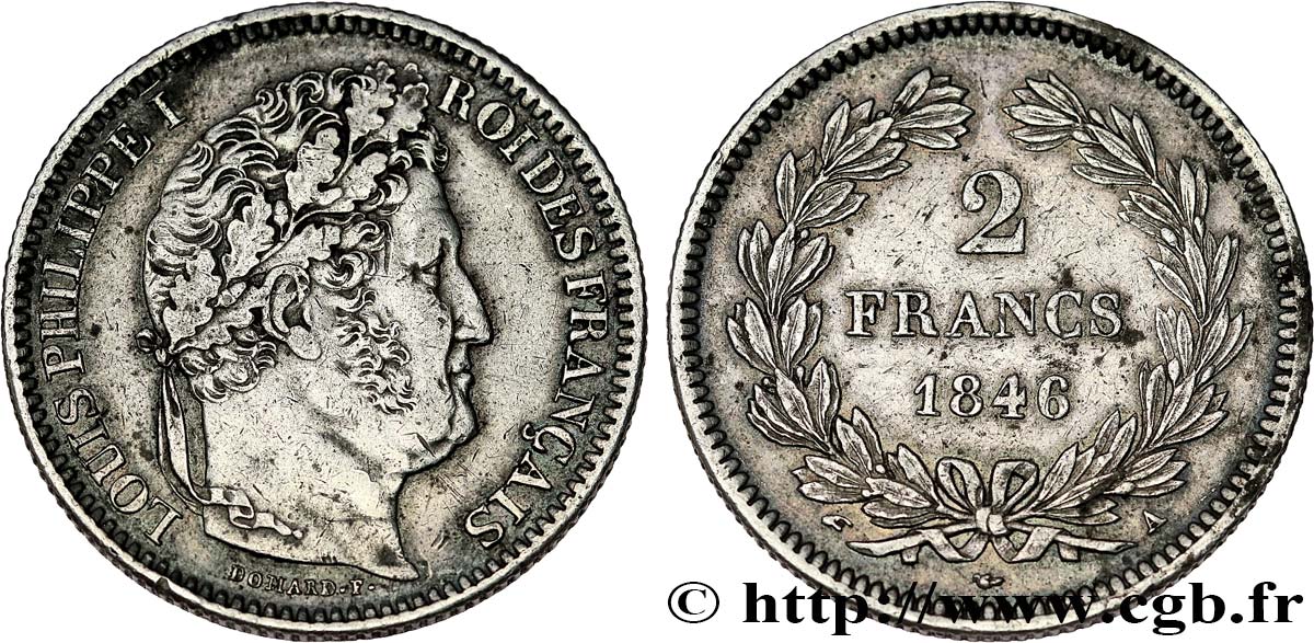 2 francs Louis-Philippe 1846 Paris F.260/108 MBC 
