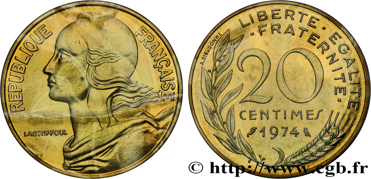 20 centimes Marianne 1974 Pessac F.156/14 MS 