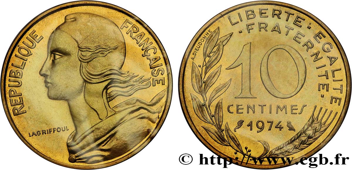 10 centimes Marianne 1974 Pessac F.144/14 FDC 