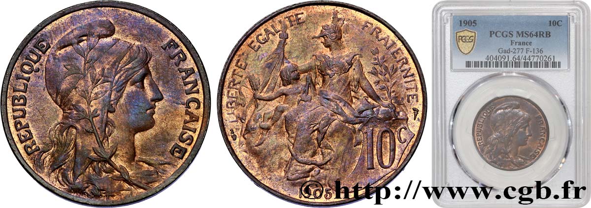 10 centimes Daniel-Dupuis 1905  F.136/14 VZ60 