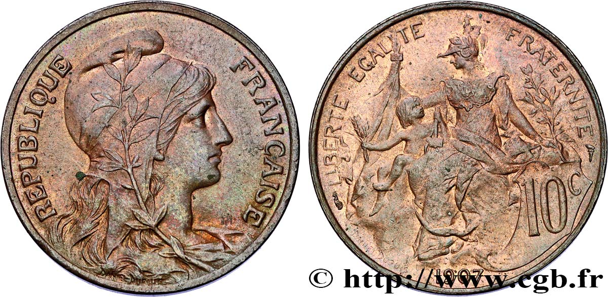 10 centimes Daniel-Dupuis 1907  F.136/16 SPL63 