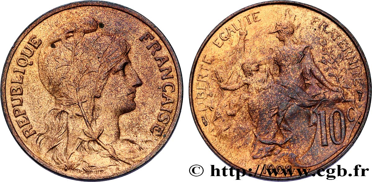 10 centimes Daniel-Dupuis 1908  F.136/17 MS62 