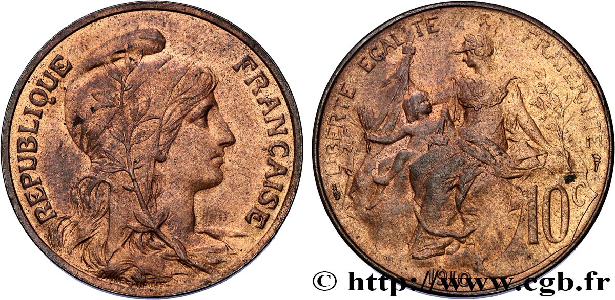 10 centimes Daniel-Dupuis 1910  F.136/19 EBC62 