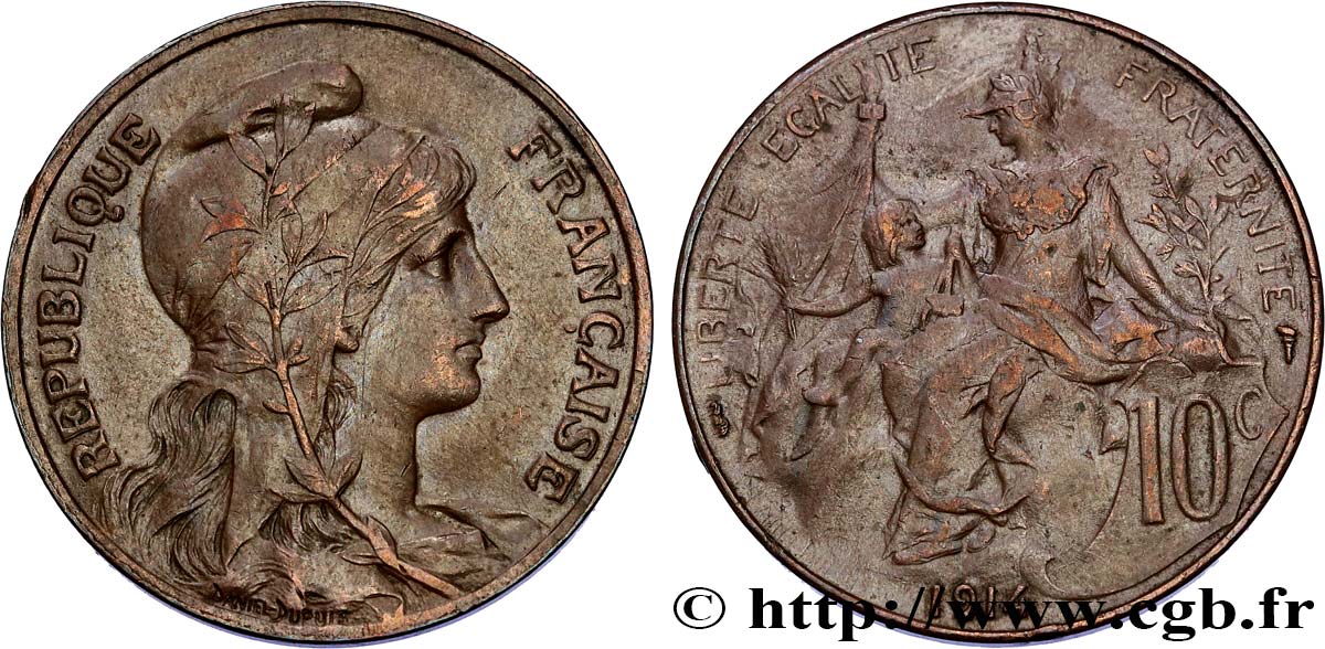 10 centimes Daniel-Dupuis 1914  F.136/23 TTB53 