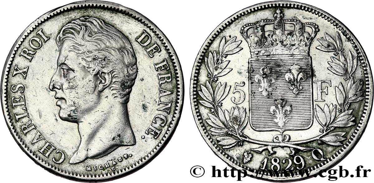 5 francs Charles X, 2e type 1829 Perpignan F.311/37 q.BB 
