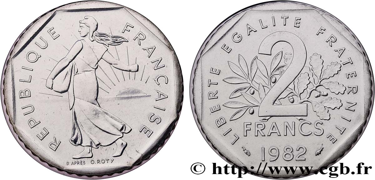 2 francs Semeuse, nickel 1982 Pessac F.272/6 FDC 