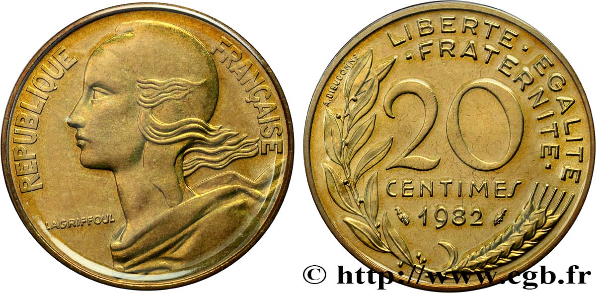 20 centimes Marianne 1982 Pessac F.156/22 MS 