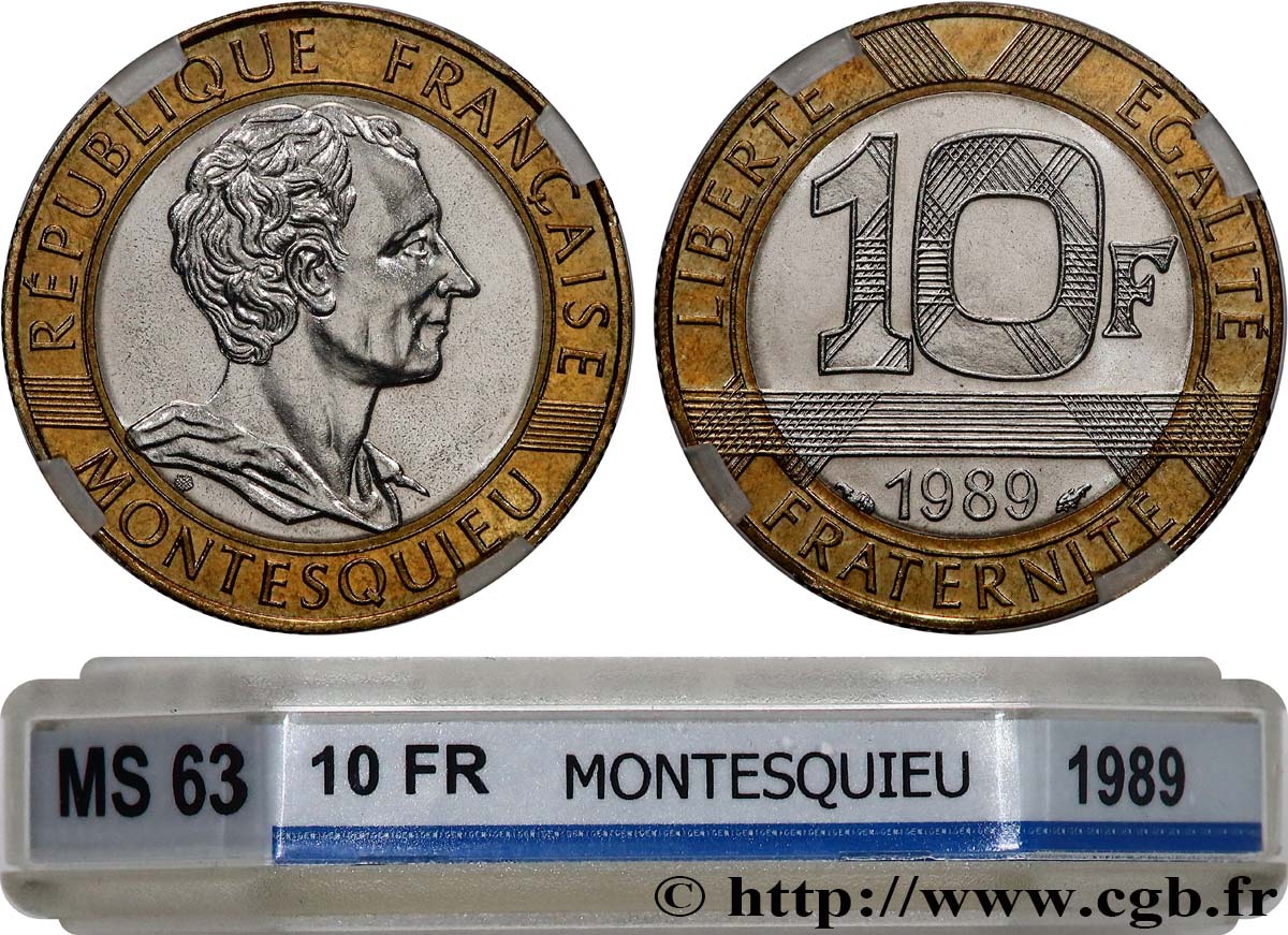 10 francs Montesquieu 1989  F.376/2 MS63 GENI