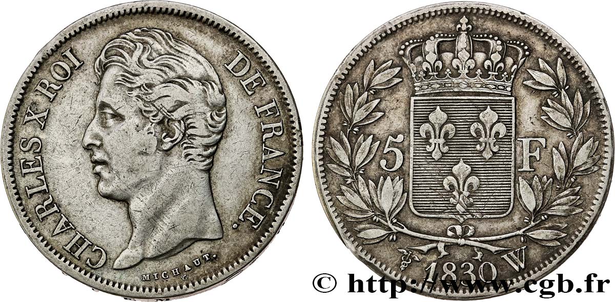 5 francs Charles X, 2e type 1830 Lille F.311/52 BB 