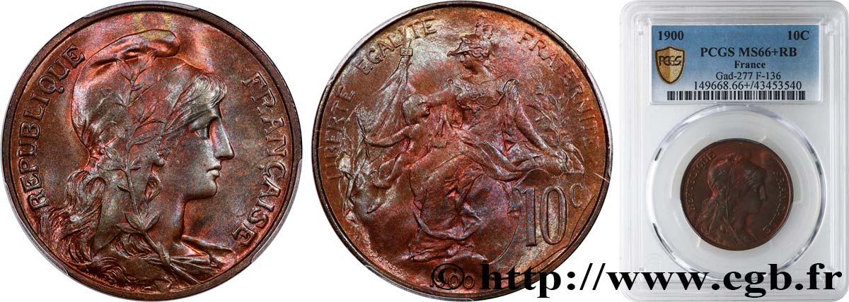 10 centimes Daniel-Dupuis 1900  F.136/8 ST66 PCGS