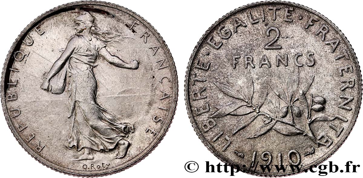 2 francs Semeuse 1910  F.266/12 VZ62 