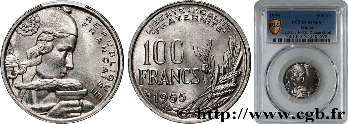 100 francs Cochet 1955  F.450/4 MS65 PCGS