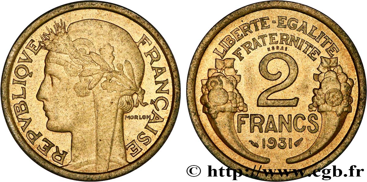 Essai de 2 francs Morlon 1931  F.268/1 SUP62 