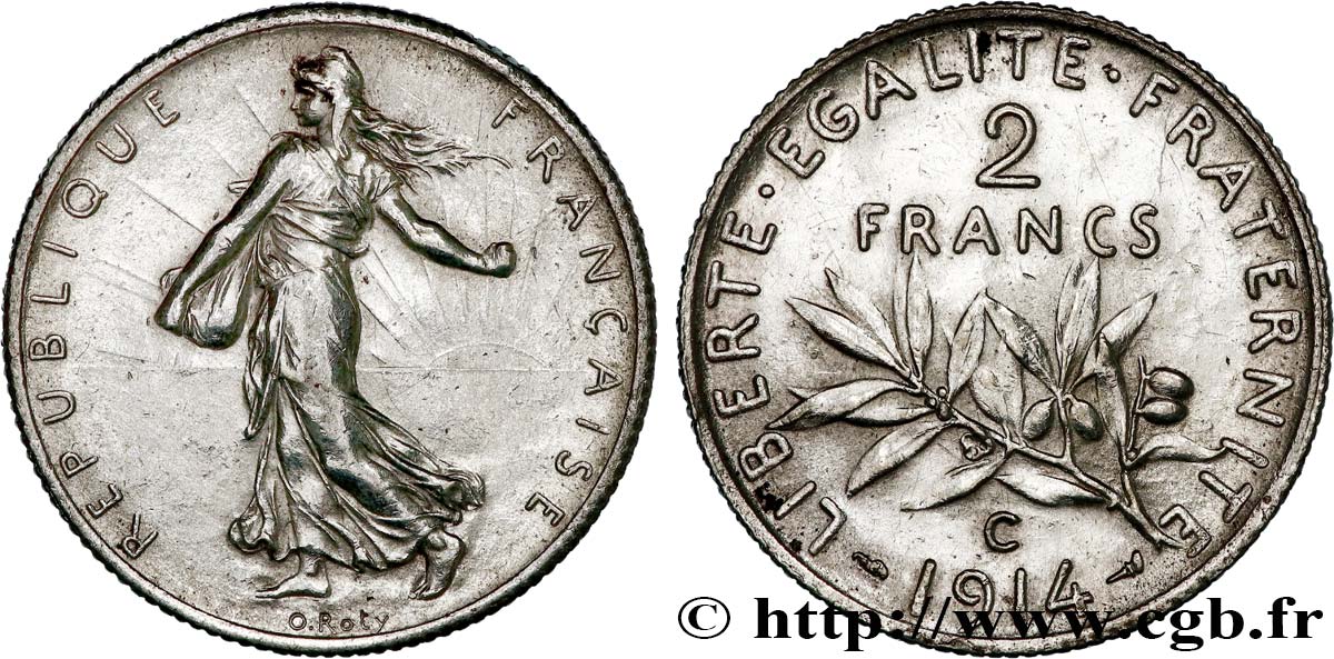 2 francs Semeuse 1914 Castelsarrasin F.266/16 SUP 
