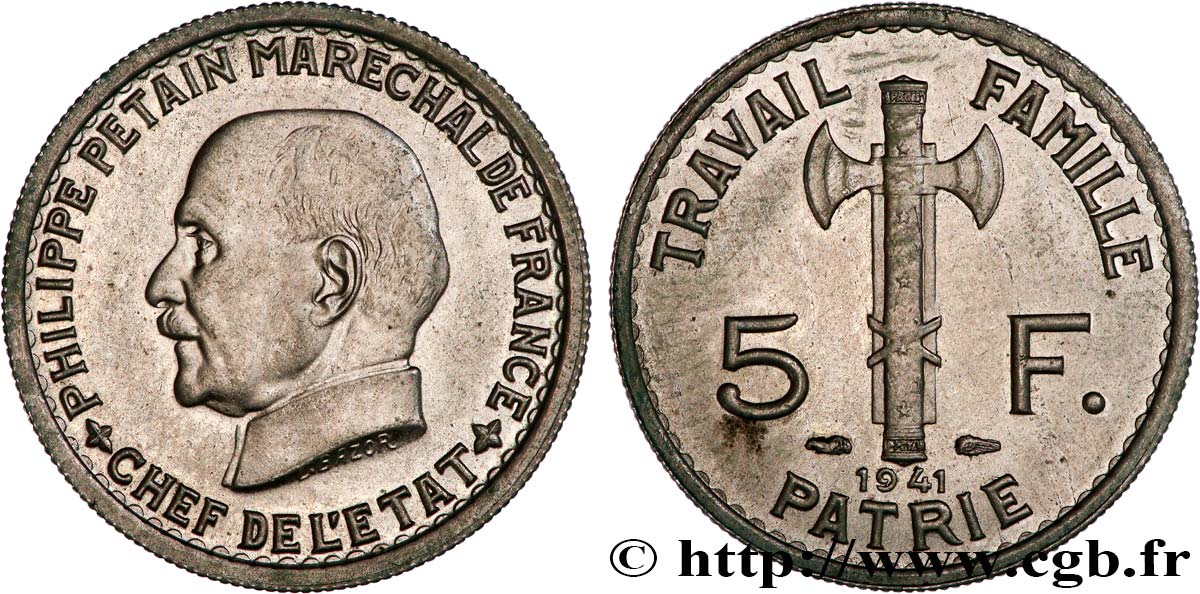 5 francs Pétain  1941  F.338/2 MS62 