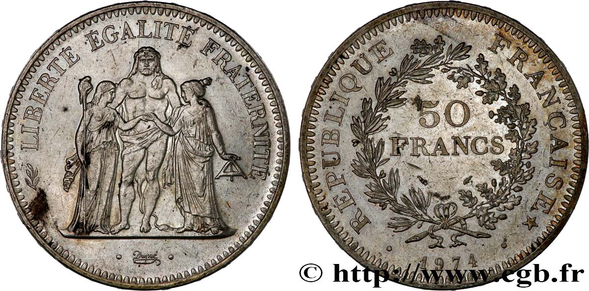 50 francs Hercule, avers de la 20 francs 1974  F.426/1 fVZ 