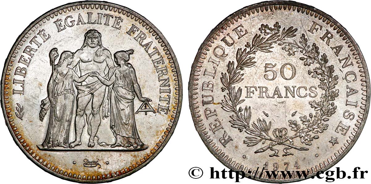 50 francs Hercule, avers de la 20 francs 1974  F.426/1 AU 