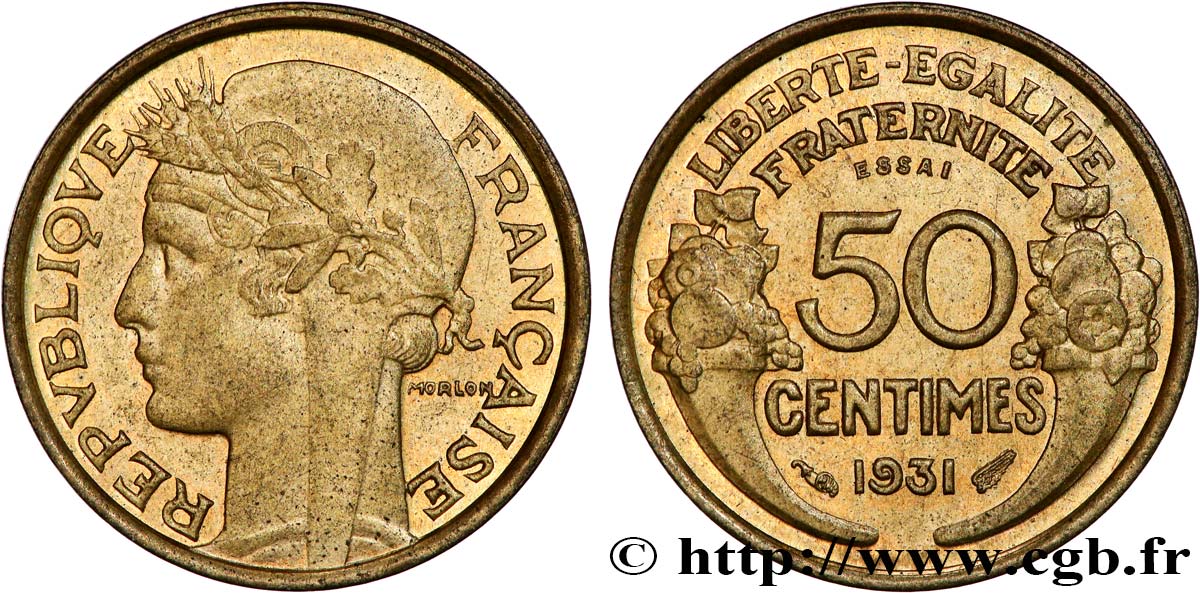 Essai de 50 centimes Morlon 1931  F.192/1 MS63 
