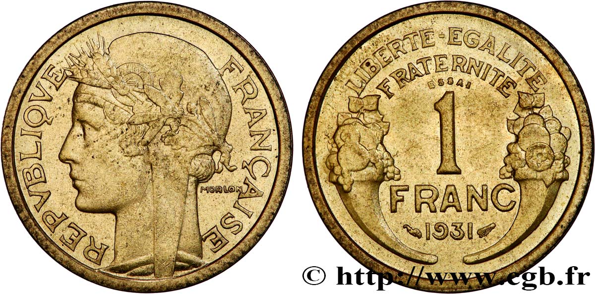 Essai de 1 franc Morlon 1931  F.219/1 EBC62 