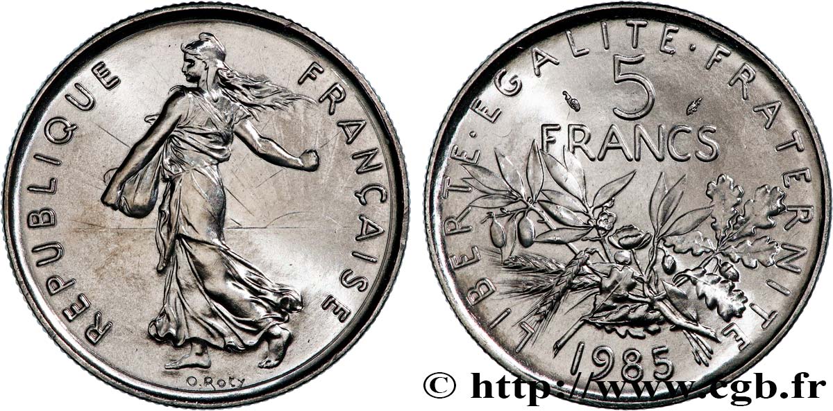 5 francs Semeuse, nickel 1985 Pessac F.341/17 ST 