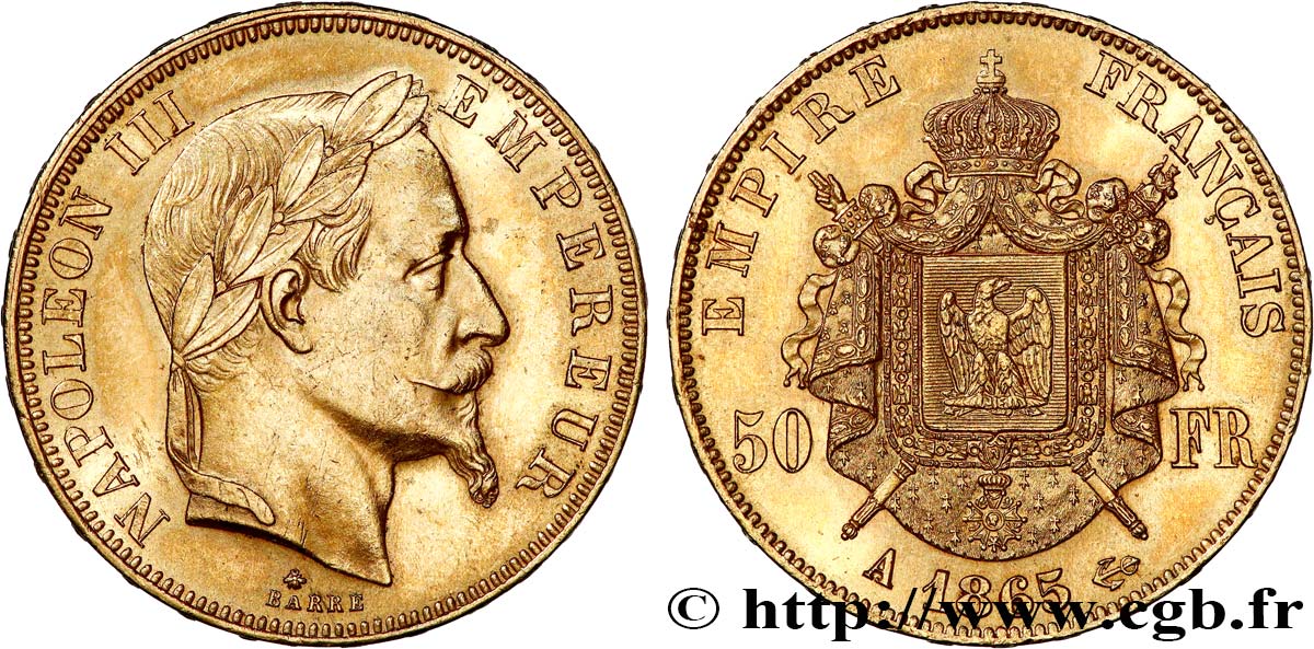 50 francs Napoléon III, tête laurée, FACTICE pour le Film “Le