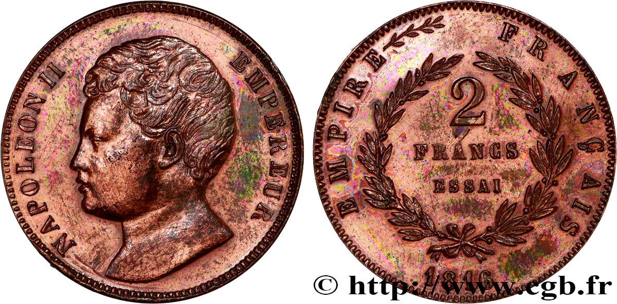 Essai en bronze de 2 francs 1816  VG.2405  AU 