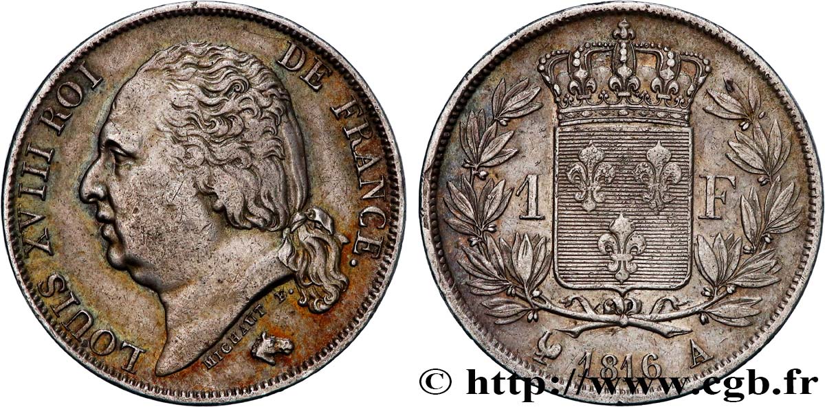1 franc Louis XVIII 1816 Paris F.206/1 TTB45 