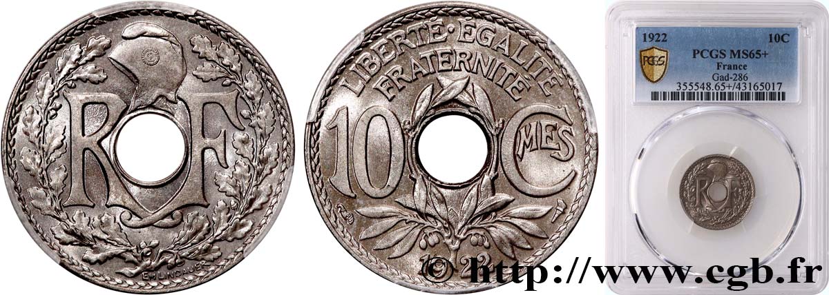 10 centimes Lindauer 1922  F.138/6 ST65 PCGS