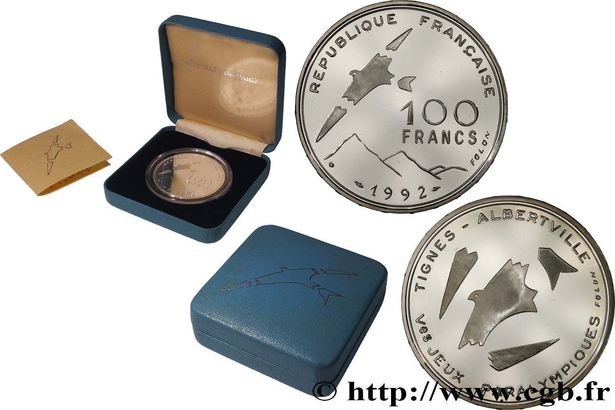 Belle Epreuve 100 Francs Ves Jeux Paralympiques 1992  F.1618 1 MS 