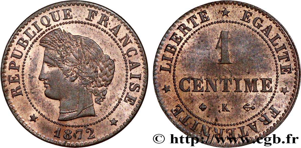 1 centime Cérès 1872 Bordeaux F.104/2 SC63 