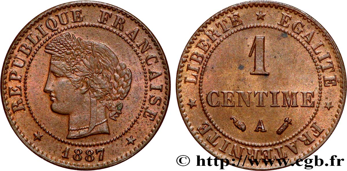 1 centime Cérès 1887 Paris F.104/14 SUP62 