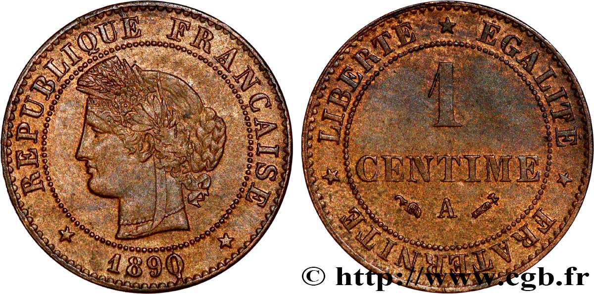 1 centime Cérès 1890 Paris F.104/17 SUP62 