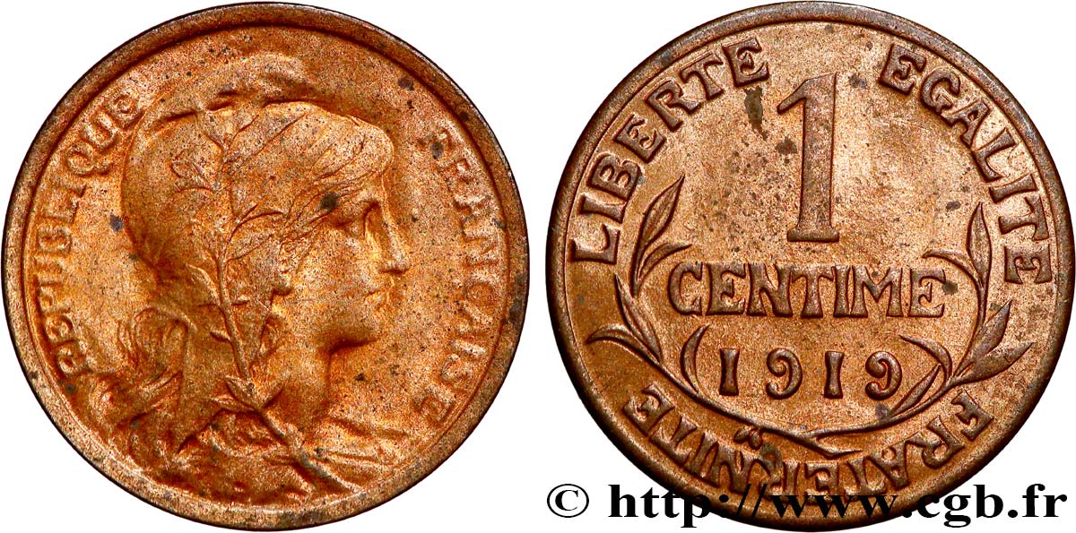 1 centime Daniel-Dupuis 1919 Paris F.105/18 MS64 