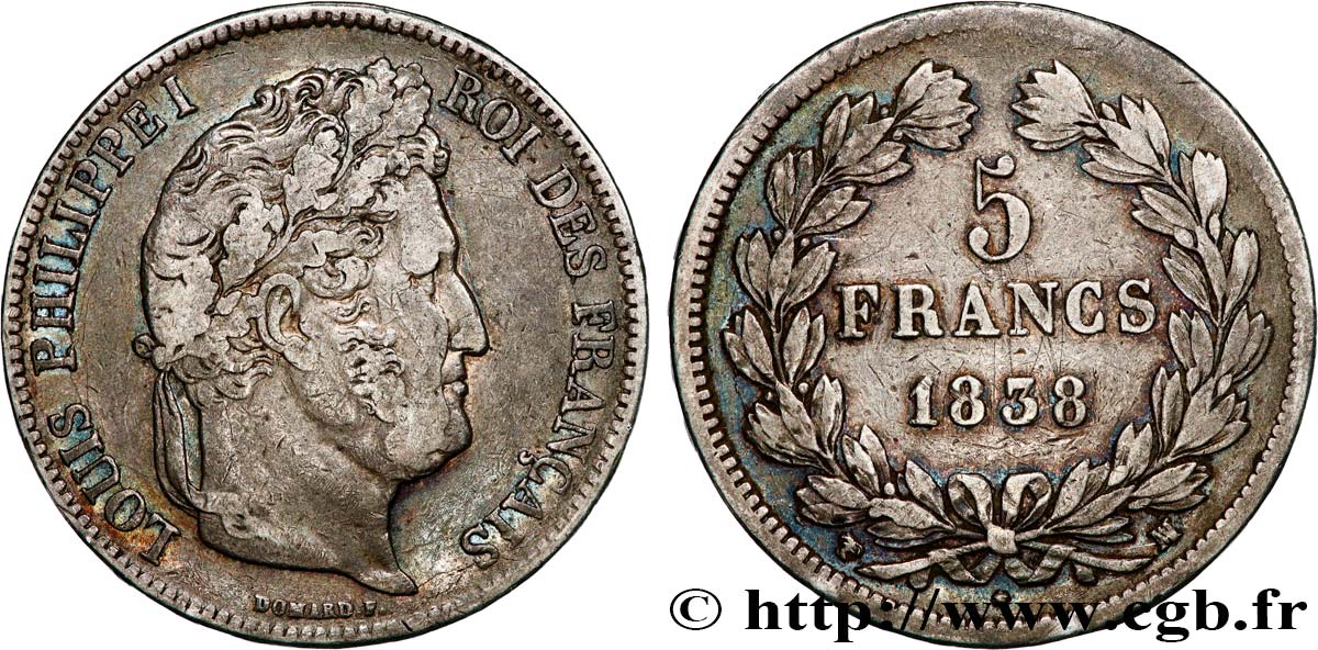 5 francs IIe type Domard 1838 Marseille F.324/73 q.BB 