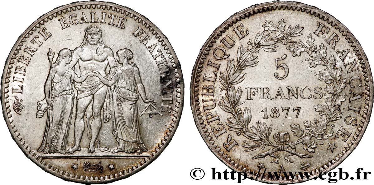5 francs Hercule 1877 Paris F.334/19 q.SPL 