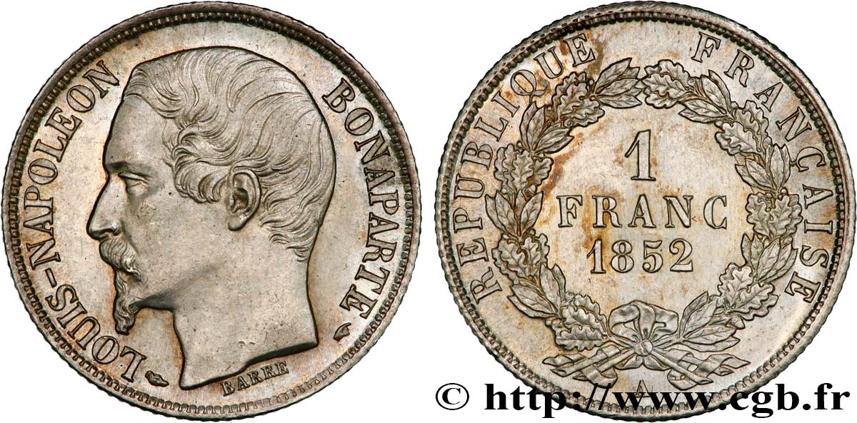 1 franc Louis-Napoléon 1852 Paris F.212/1 EBC+ 