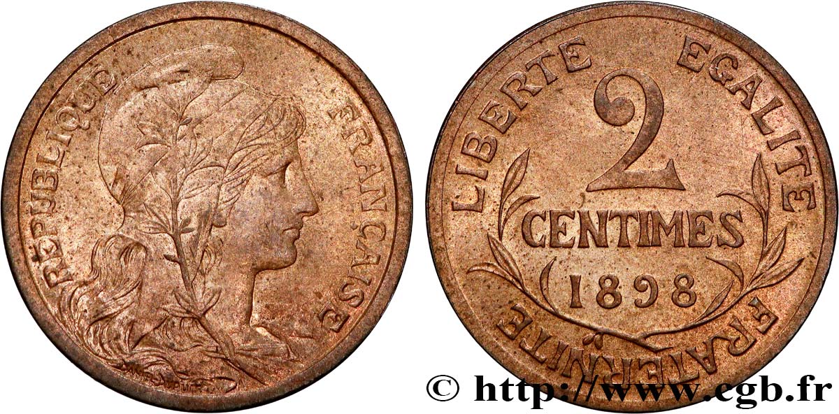2 centimes Daniel-Dupuis 1898  F.110/1 SPL64 