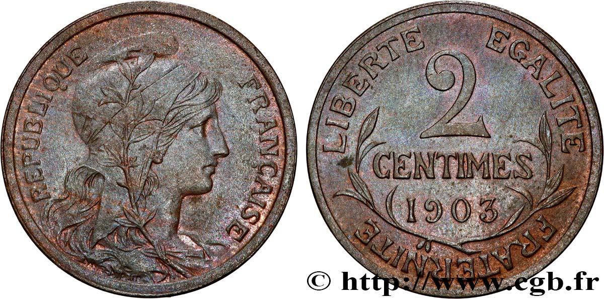 2 centimes Daniel-Dupuis 1903 Paris F.110/8 EBC+ 