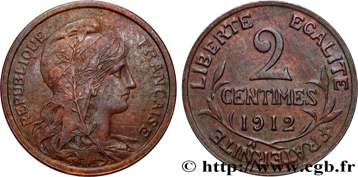 2 centimes Daniel-Dupuis 1912 Paris F.110/15 TTB+ 