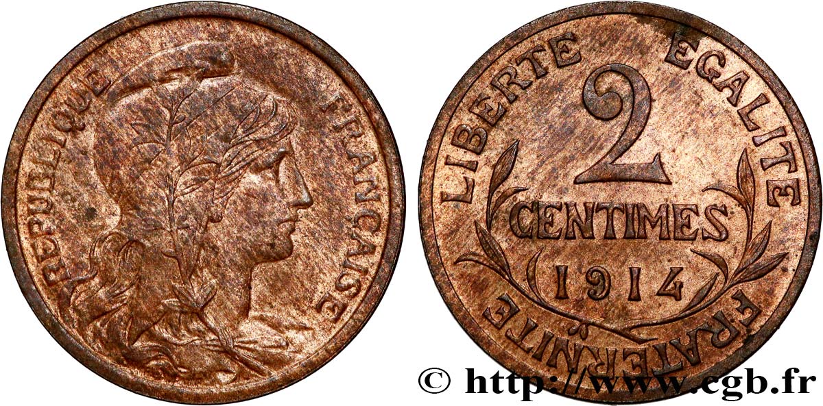 2 centimes Daniel-Dupuis 1914 Paris F.110/17 MS62 