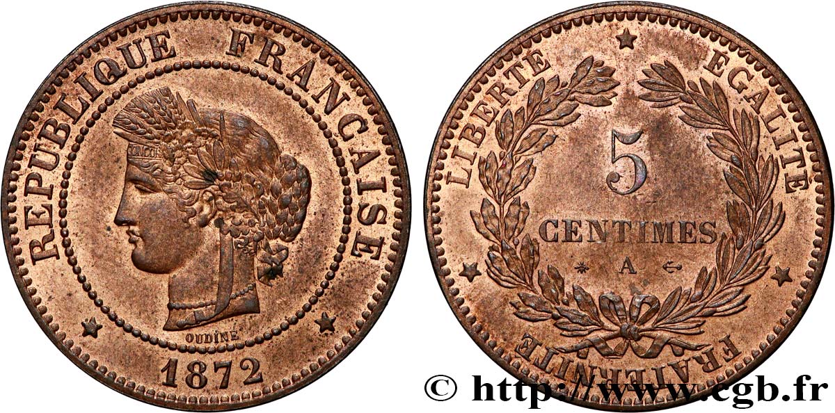 5 centimes Cérès 1872 Paris F.118/4 SC63 